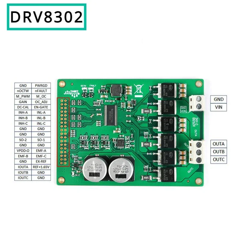 DRV8302 Motor Drive Module DC 5.5-45V 15A High Power BLDC Brushless PMSM Drive ST FOC Vector Control Amplifier Module