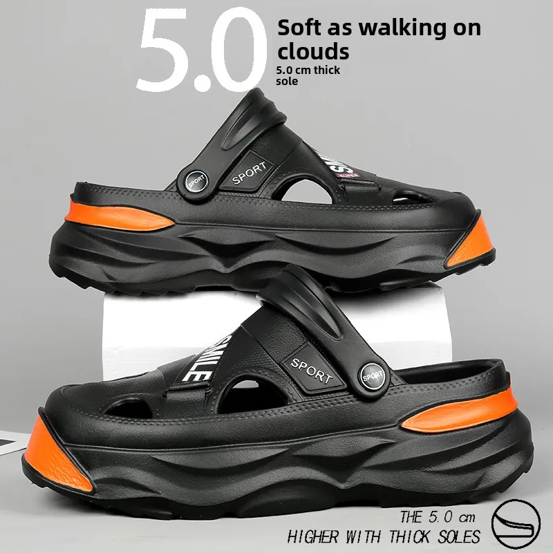 

Men's 2026 New Summer Outdoor Wear Large Size Sandals Two-way Anti-slip Thick Bottom Beach Slippers Breathable Casual Sandals