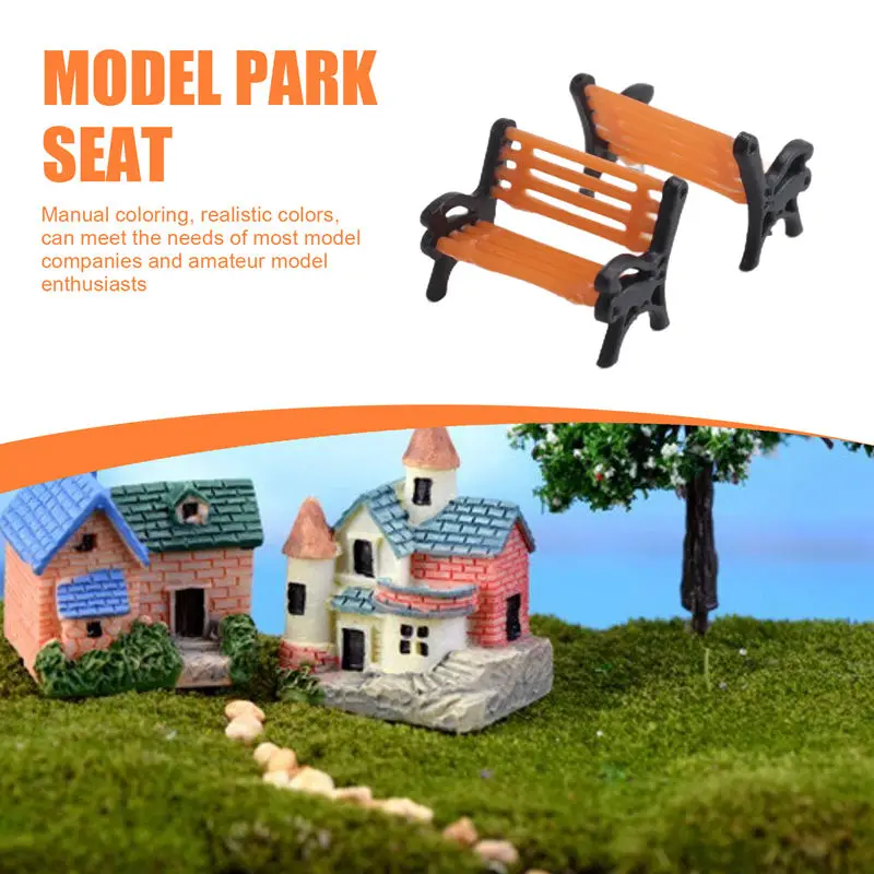 Model Train Bench Chair 10Pcs HO N O Scale 1:150 Street Park Layout Plastic Crafts Garden Railway Settee