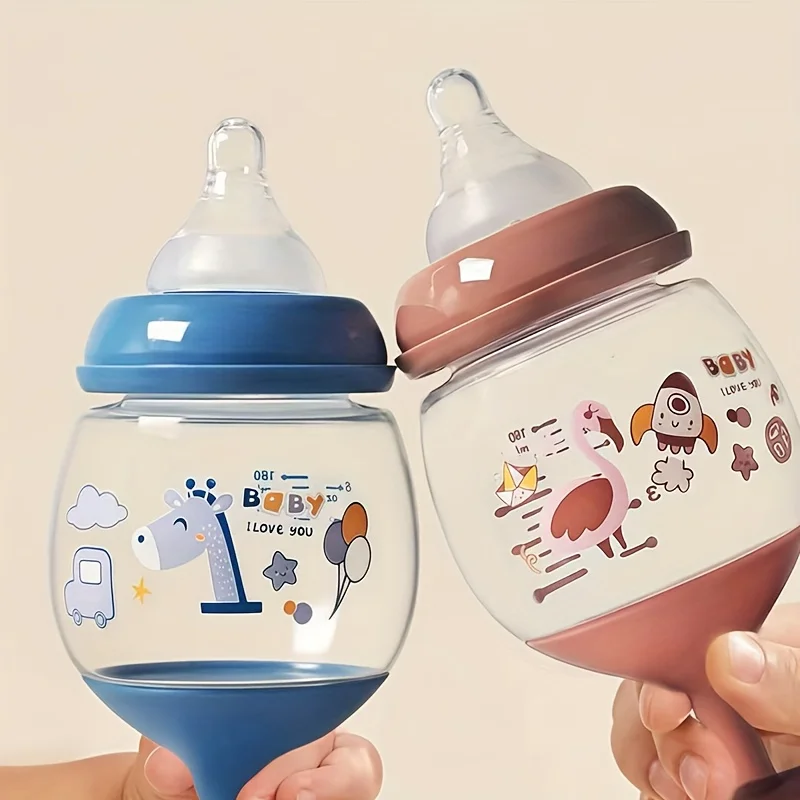 Children's Cartoon Patterned Highball Glasses with Nipple PP Material Holiday Gift Drinkware for Kids