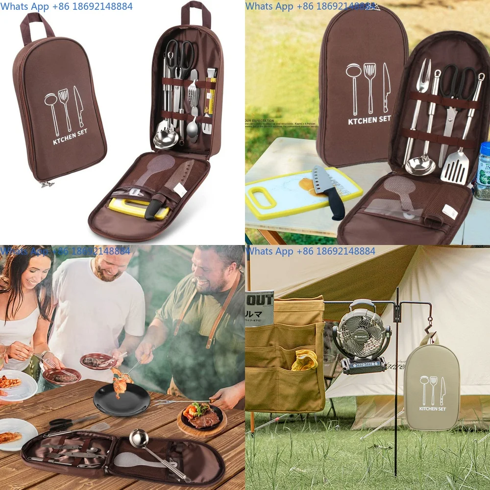 Portable Outdoor Cookware Storage Bag for Camping Picnic Utensils and Kitchen Tools Organisation