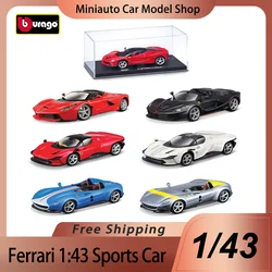 In Stock Bburago 1:43  Ferrari Sports Car Alloy Miniature Diecast Model Daytona Sp3 Ferrari Fxx K SF90 Stradale Toy Car Kid Gift