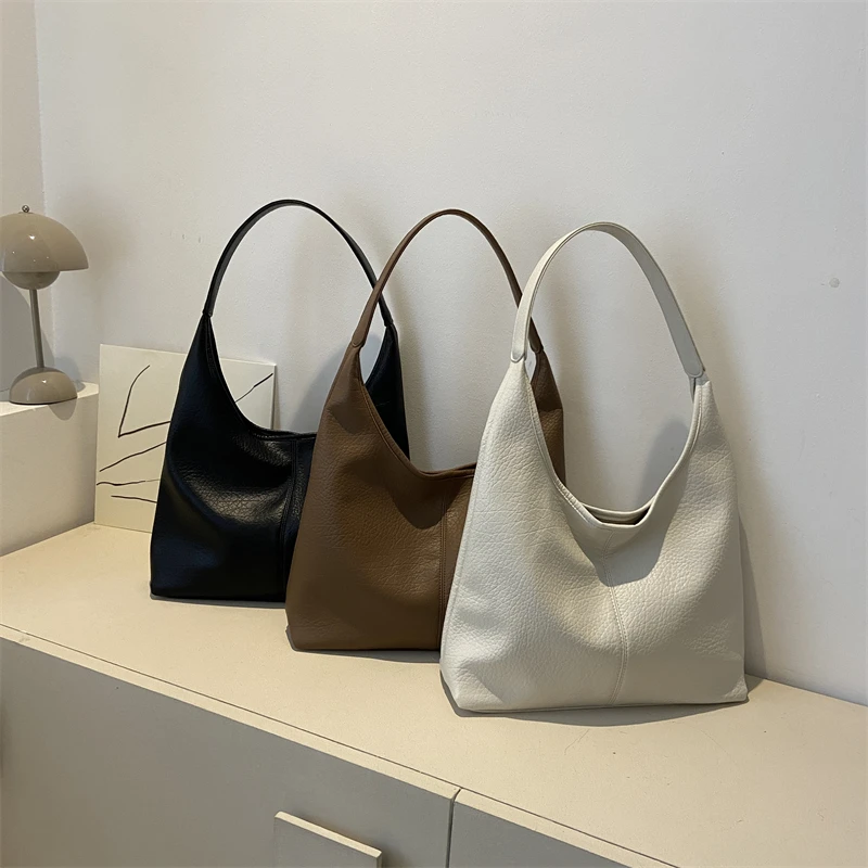 LEFTSIDE 2 PCS/SET Fashion Leather Tote Bag For Women 2023 Tend Female Simple Large High Capacity Shoulder Bag Handbags