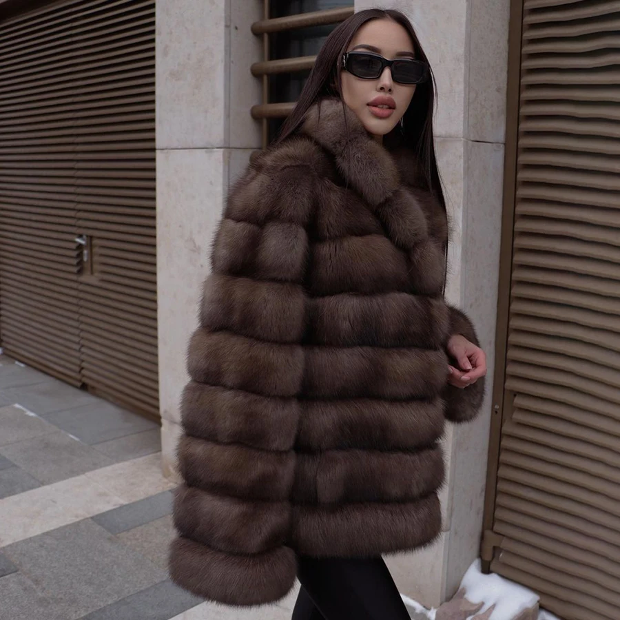 

Furs Jackets Genuine Fox Furs Coat Womens Winter Coat 2024 Hot Selling Natural Fox Fur Jacket Warm New Outerwears