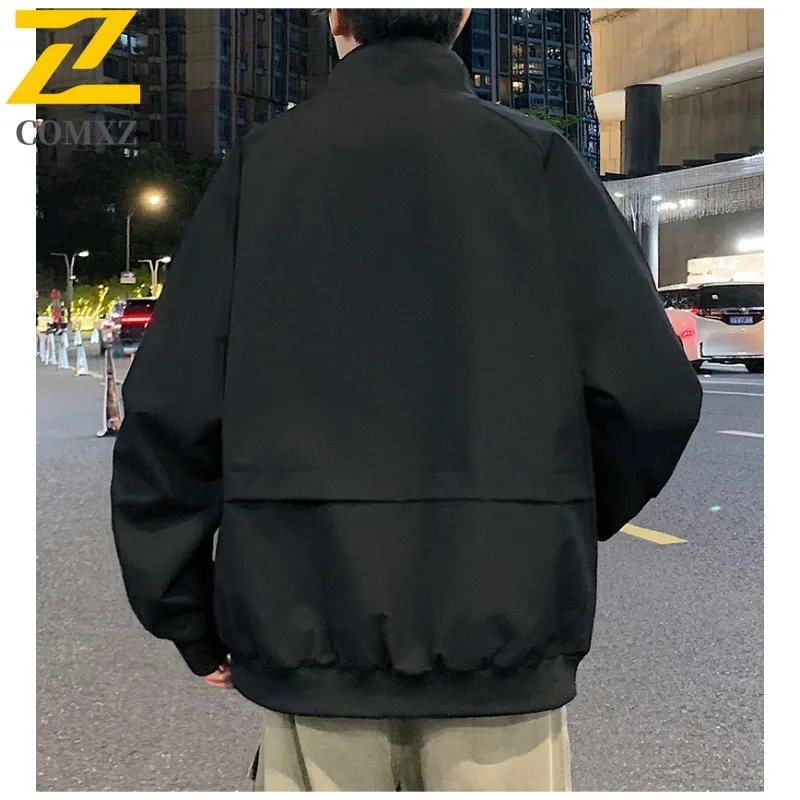 

COMXZ Solid Color Jackets Classic Trendy Windproof Outdoor Travel Hiking Jogger Lightweight Jacket Leisure Man Clothes Jackets