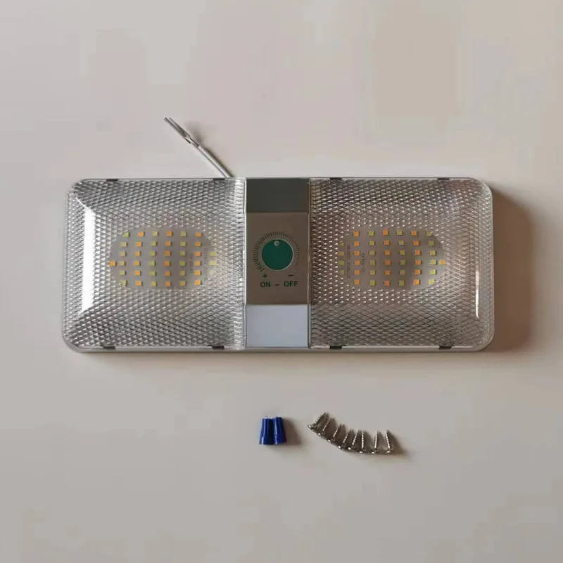 

Dimmable 12V DC LED Roof Spotlight 3 Color Rectangular Ceiling Lamp Luminescent Switch 10%-100% Dimming for RVs Yacht Camper Van