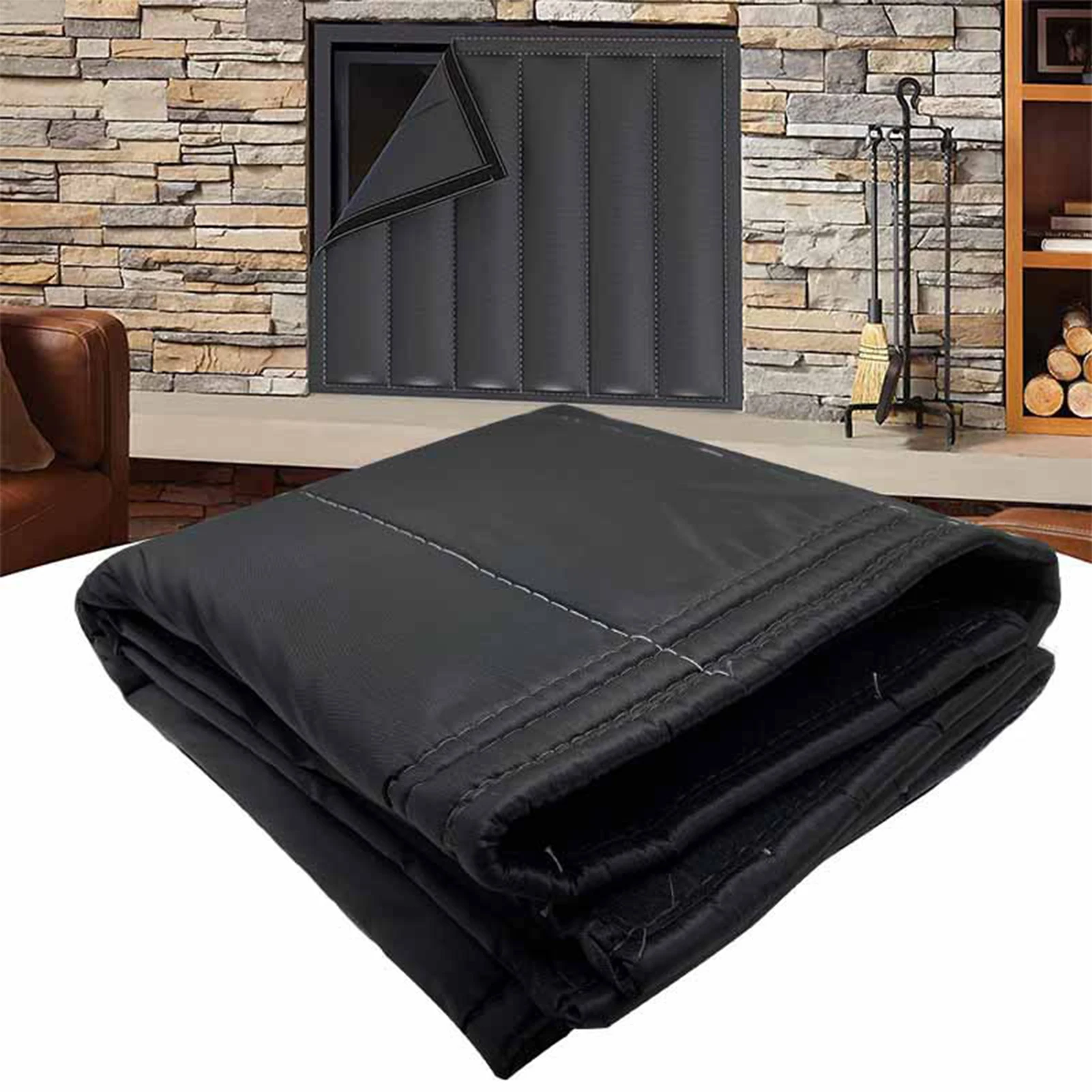 Fireplace Cover Insulated Fireplace Blocker Blanket Draft Stopper For Fireplace Black Indoor Fireplace Covers Keep Drafts Out