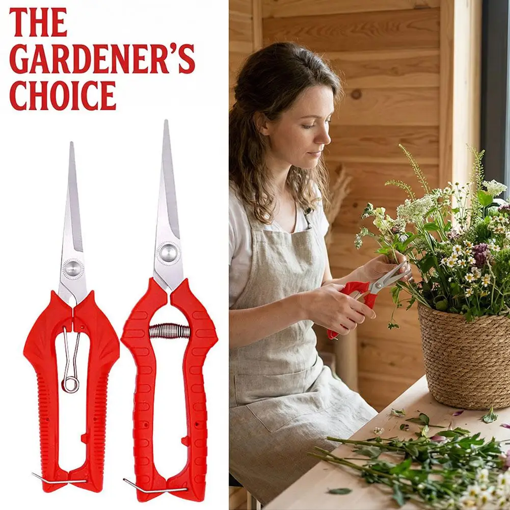 Stainless Steel Pruning Shears with Comfort Grip, Multi-Size Garden Scissors for Flower Trimming, Fruit Picking Light Pruning