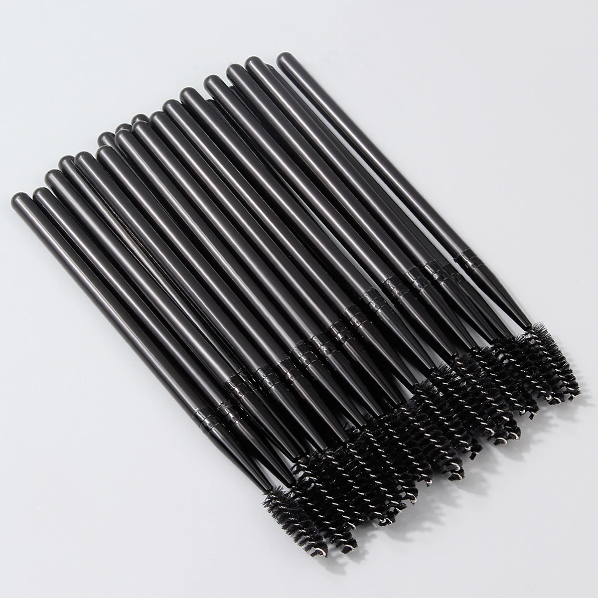 6 قطع/10 قطع/25 قطعة فرشاة ماسكارا حلزونية سوداء كبيرة الحجم، فرشاة حواجب وأدوات فرشاة مكياج عيون متعددة الوظائف #4