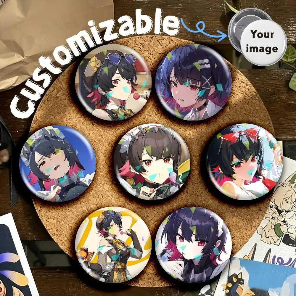 Shark Girl Ellen Joe Game-ZZZ Round Badge Pins Creative Pins Bag Decor Accessories Fan Collection Gifts for Friends