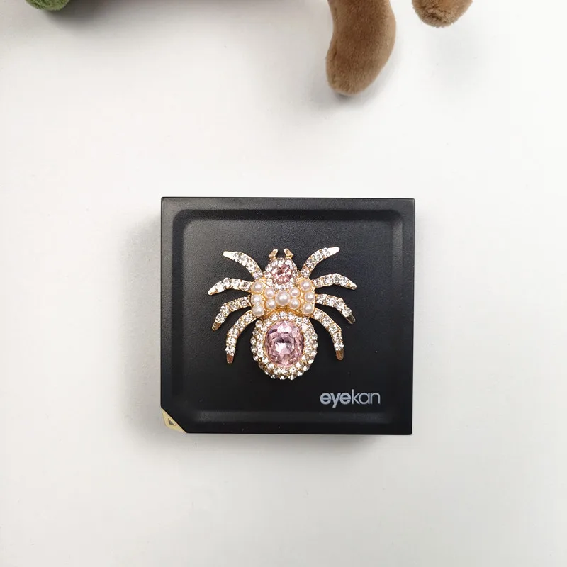 Inlaid Rhinestone spider decoration Contact Lens Case Portable Travel Contact Lens Storage Box Mini Contact Lenses Case Gift B2