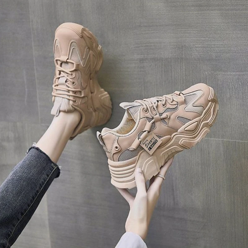 

Women's Versatile Dad Shoes New Spring Autumn 2025 Spring Hot Item Ins Trendy Thick Sole Mesh Breathable Casual Sports Shoes