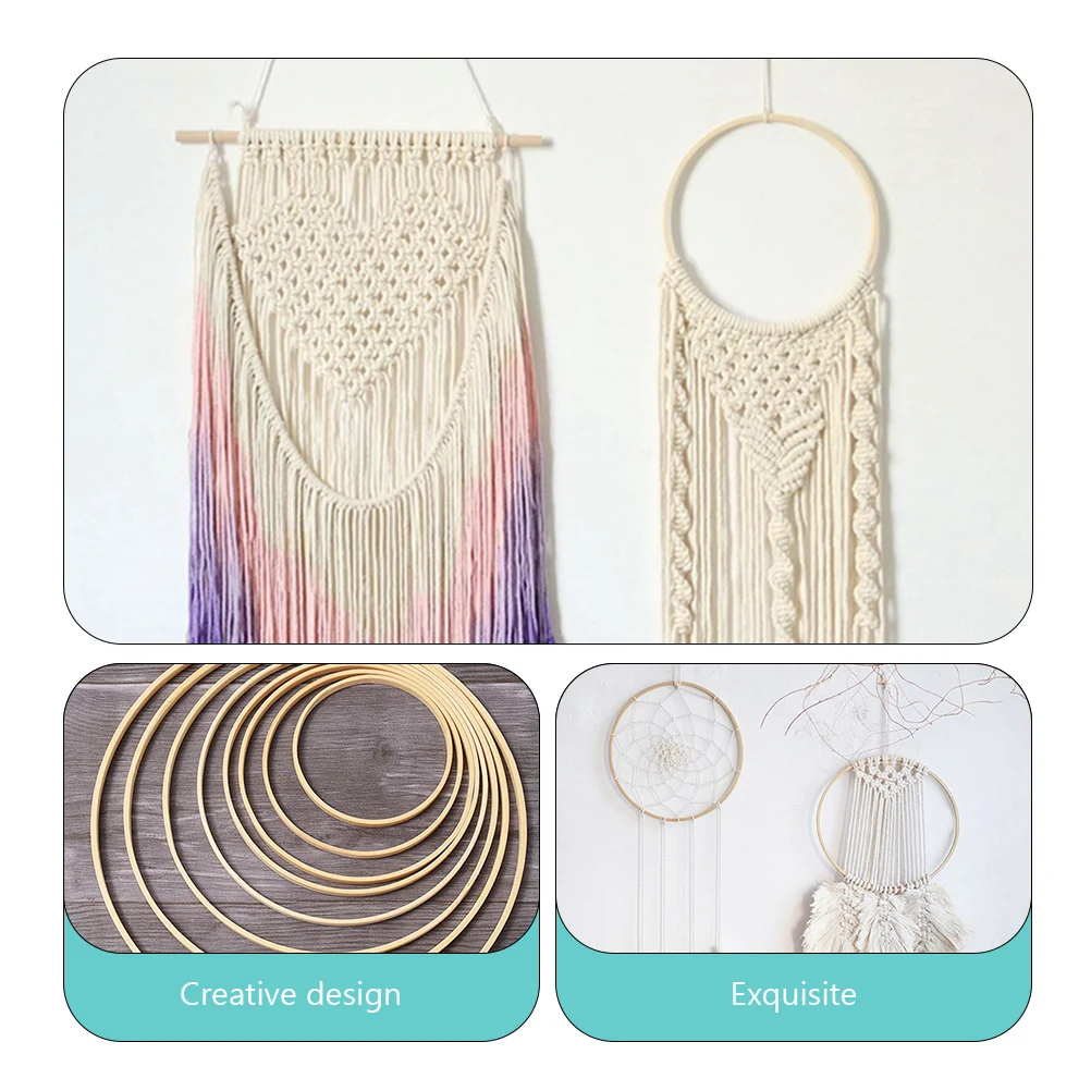 

Bamboo Circle Decoration Materials for Dream Catcher Hoops Wall Hanging Crafts Festive Party Room Decor Wood Wreath