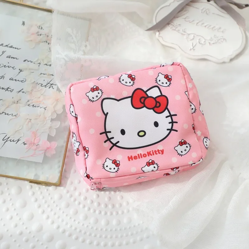 

Sanrio My Melody Menstrual Bag New Kawaii Kuromi Cinnamoroll Cute Girly Heart Portable High Capacity Sanitary Napkin Storage Bag