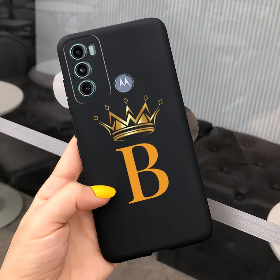 Cute Letters Crown Case For Motorola Moto G60 2021 Phone Cover Soft Black Silicone Funda For Motorola Moto G40 Fusion G 60 Coque