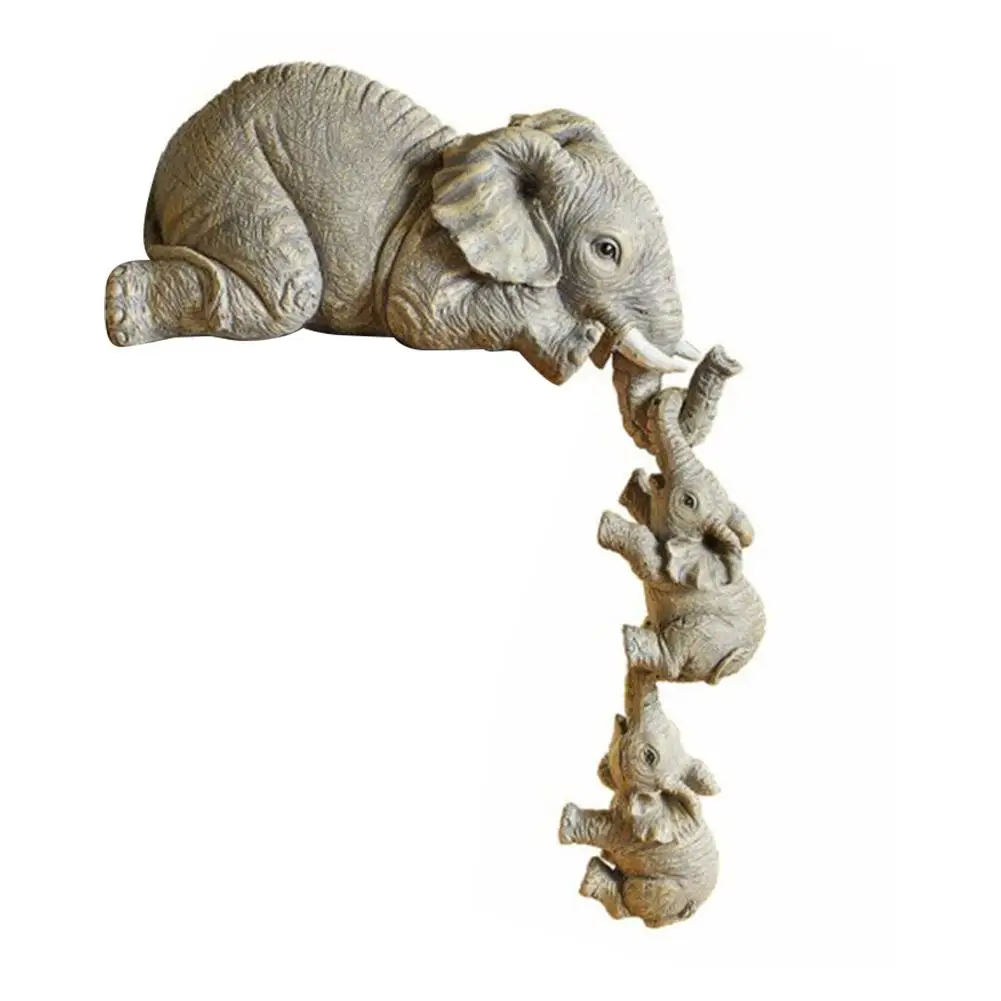 Elefante pendurado artesanato arte, pátio ao ar livre, ornamentos hortícolas, elefantes resina, mãe e filho, três L2G4, novo