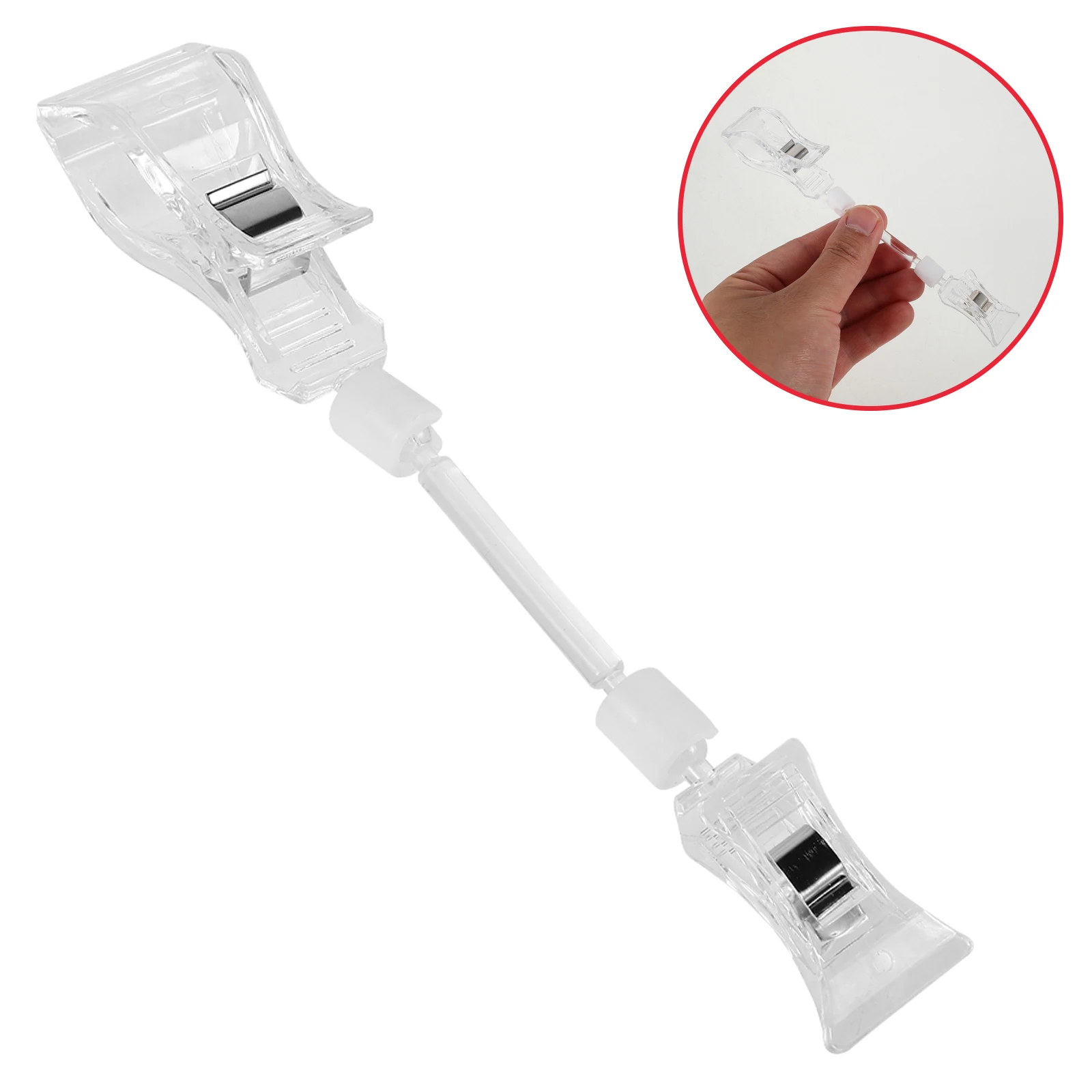 

10pcs Signage St Rotatable Price Tag Clips Clear Double Head Work Advertising Shelf Holder Display Plastic Poster Rack