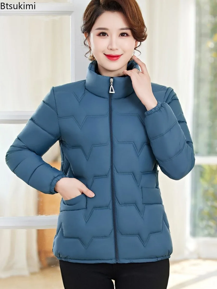 Women Cotton-padded Jacket Short Coat Winter Stand-up Collar Light Down Cotton Coats Female Parka Thicken Warm Top Slim Overcoat