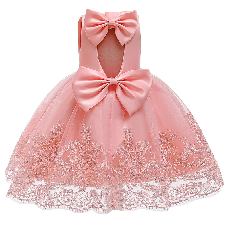 Baby Girl Dress Wedding Dress  Princess Dress Lace Skirt Bowknot Dresses Baby Girl Birthday Party Christening Princess Dresses