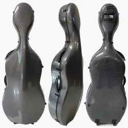 black Carbon fiber cello case 4/4 3/4 1/2 1/4 Carbon Fiber Cello Box high strong portable , waterproof cello case accessories