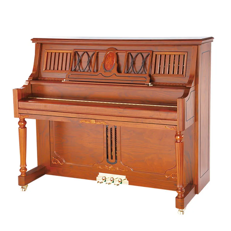 88-Key Brown Matte Upright Piano Spruce Soundboard 18-Layer Hardwood Hot-Pressed Pinblock Chrome-Plated Brass Hardware BM-B5