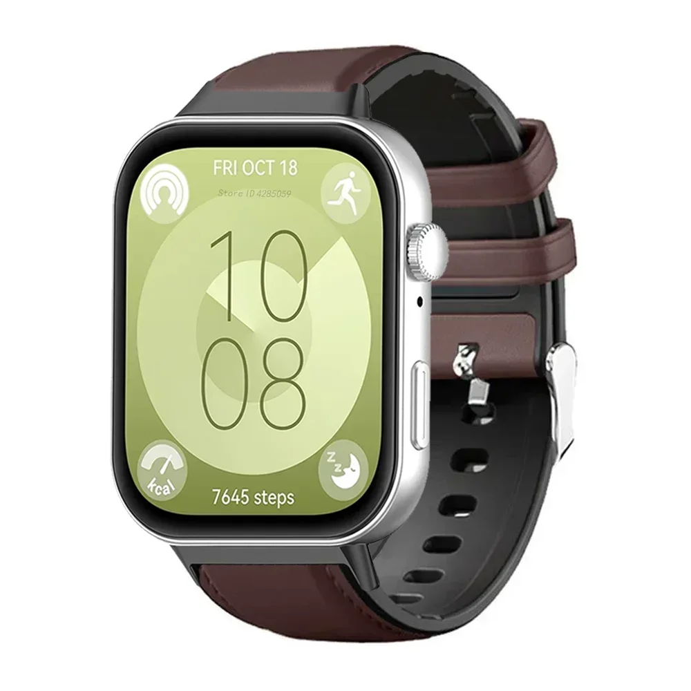 حزام سيليكون جلدي لساعة Huawei Watch Fit4 pro الذكية، حزام ساعة رياضي Correa لساعة Huawei Watch Fit3، ملحقات سوار