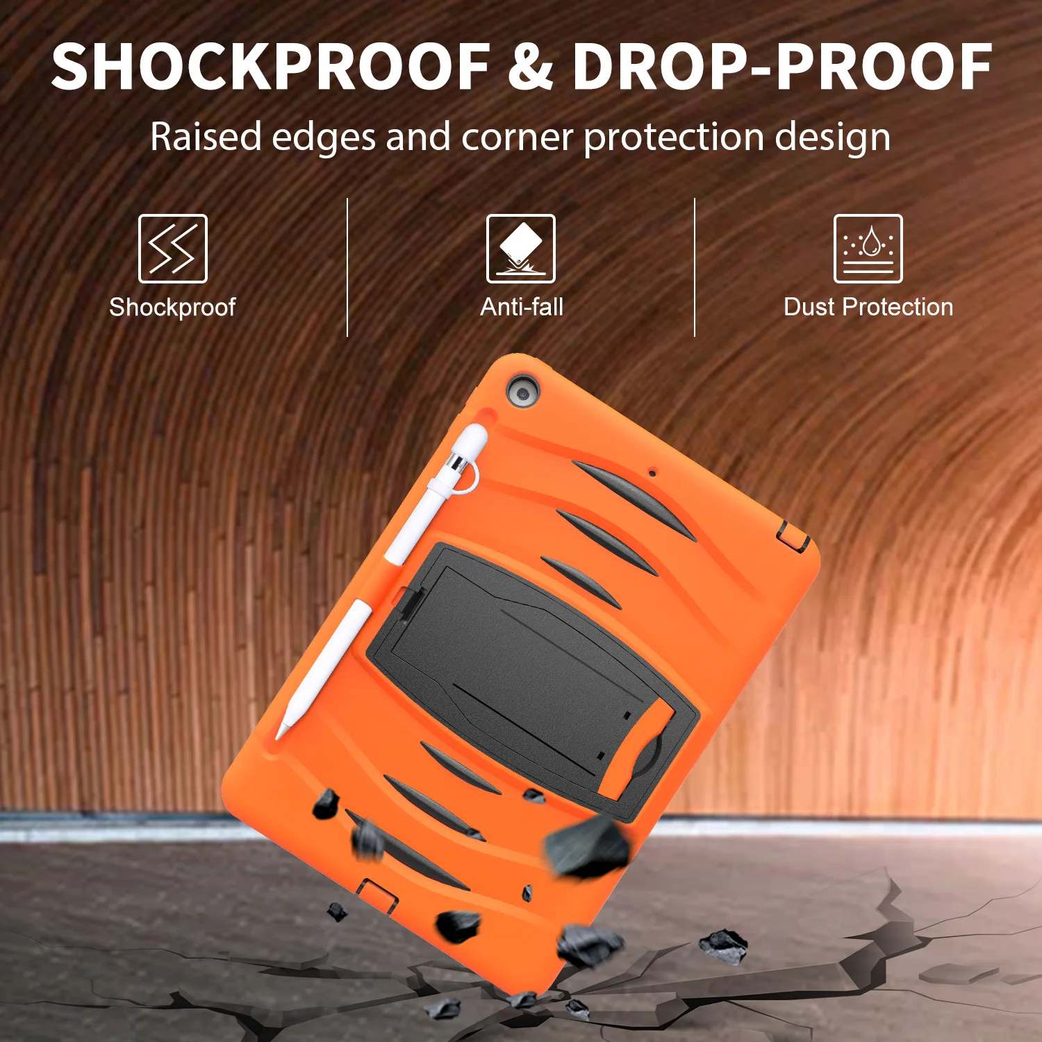 Anti-fall Case for iPad 10.2 2019 2020 2021 Shockproof Tab Cover for iPad Air4 10.9 2020 for iPad Pro11 2018/2020 with Kickstand