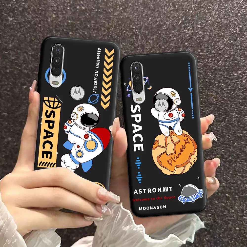 For Moto One Action One Pro Case For Moto P40 Power Soft Silicone TPU Astronaut Phone Case For Motorola Moto One Zoom Back Cover