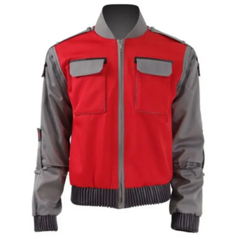 

Casual Men Jacket Anime Cosplay Costume Jr Marlene Seamus Marty Mcfly Jacket Orange Outwear Coat Halloween