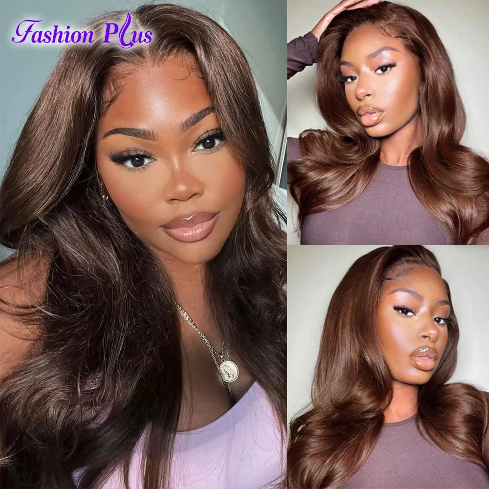 Body Wave Brown Bundles With Closure #4 Bundles With Closure Human Hair Brazilian Weave Remy Hair Extensions For Women