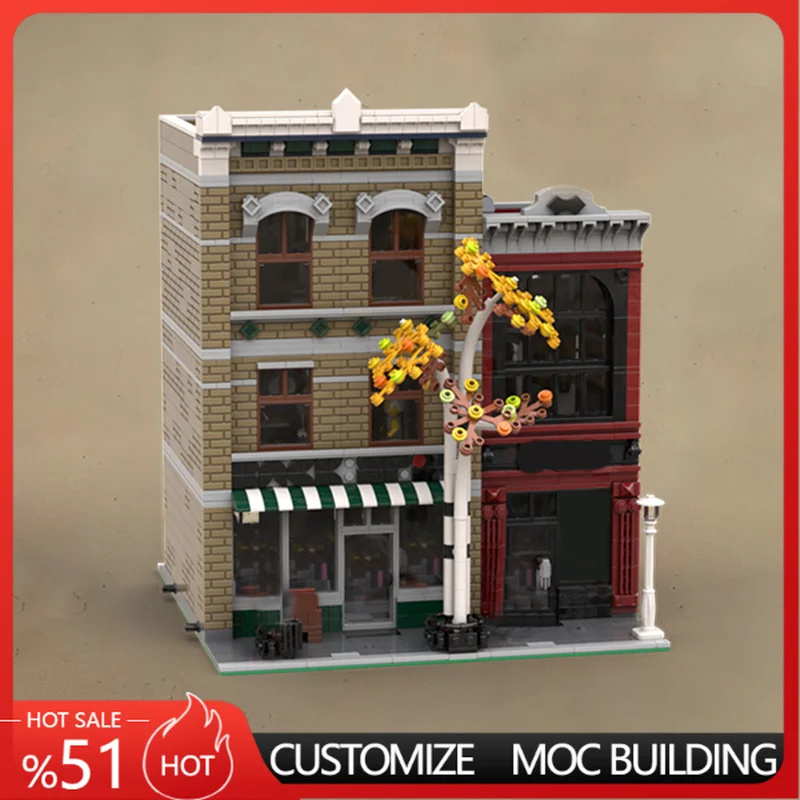 

3463PCS Vintage City Street Shop Modular Architecture Custom Model Building Blocks DIY Model Birthday Gift For Hobby Collector