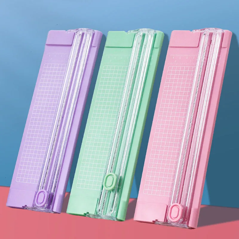 A4 Paper Trimmer with Security Safeguard & Side Ruler Portable Straight Edge Cutter for Scrapbooking Craft Paper, Photos, Label