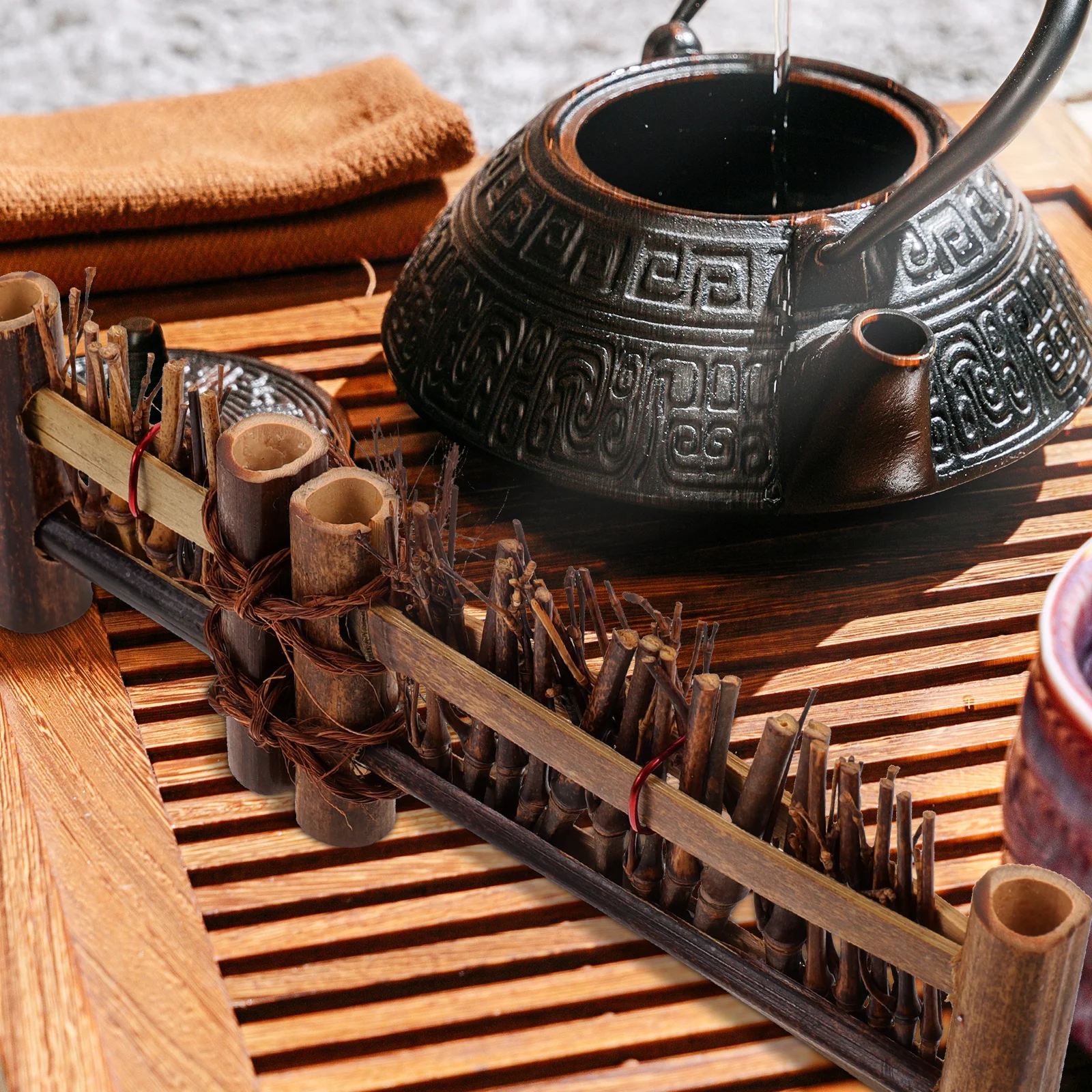 

Exquisite Bamboo Ornament Realistic Micro Landscape Decor Handcrafted Miniature Woven Screen For Garden Landscaping Tea Ceremony