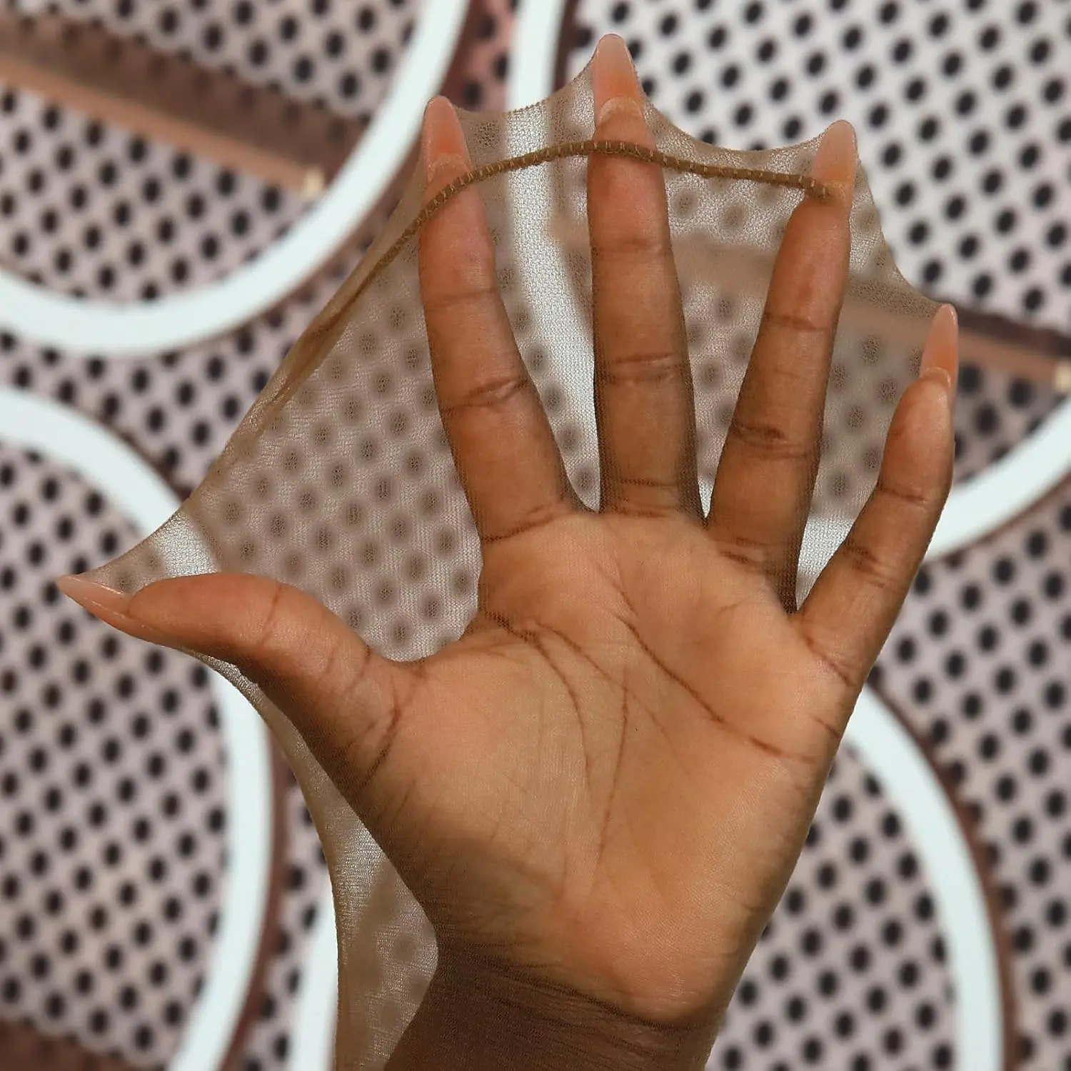 

Набор из 4 невидимых шапок для париков HD для париков спереди, ультратонкие темно-коричневые эластичные шапочки-чулки