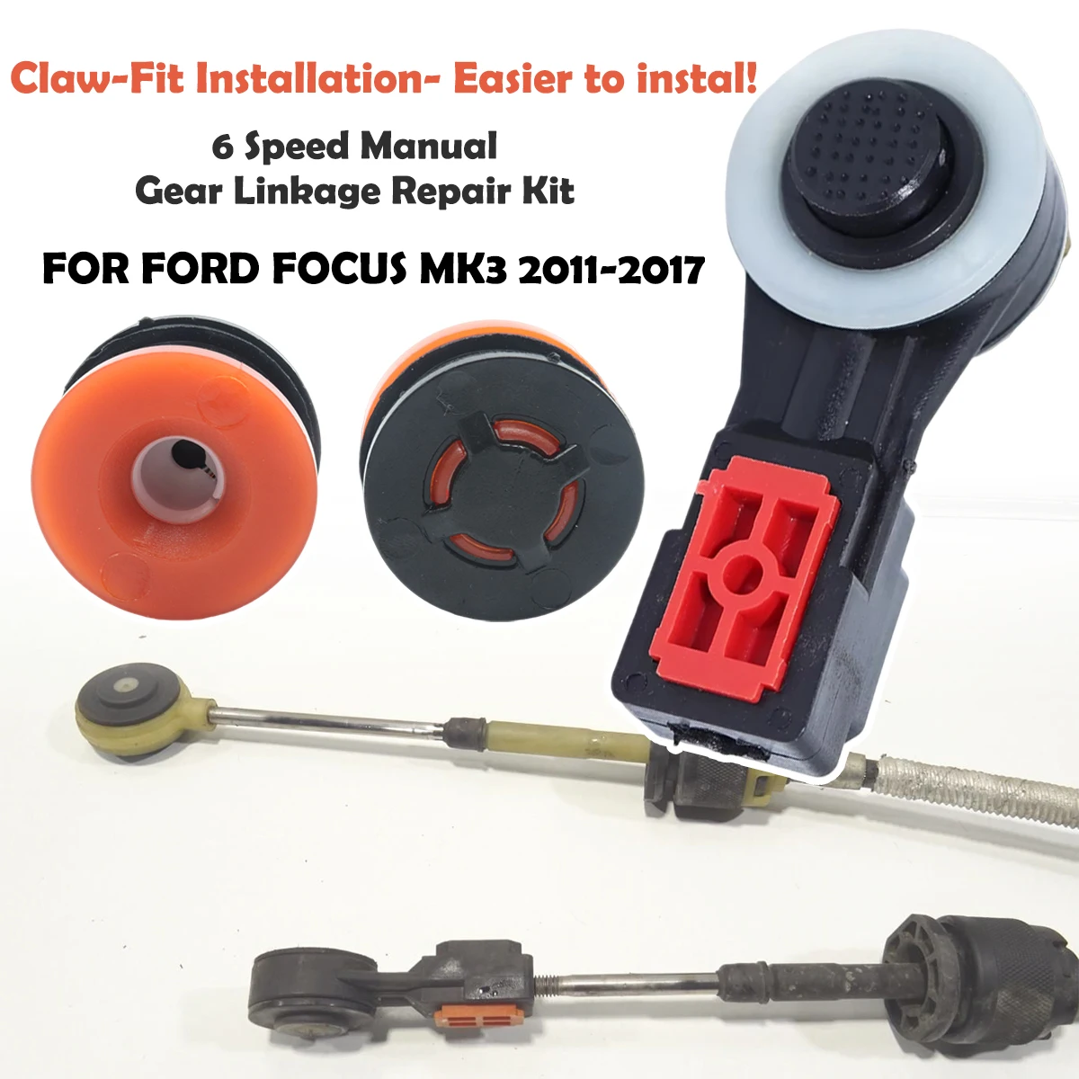 

3Pcs/set For Ford Focus MK3 2010 - 2017 Gearbox Cable Repair Kit MT Shift Lever Linkage End Connector Bushing Replacement Parts