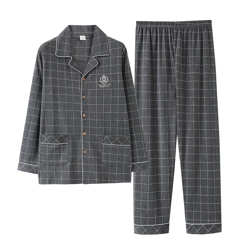 New Arrival Fashion High Quality Winter Men Loose Casual Plaid Pajamas Set Elastic Waist Plus Size 3XL 4XL 5XL 6XL 7XL 8XL