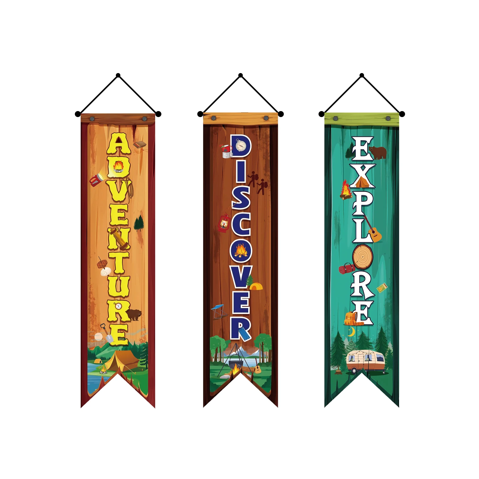 3 Stück Wohnmobil Abenteuer Klassen zimmer Dekorationen Camping Party Banner Willkommen Camper Veranda Zeichen Camper Motivations wörter Tür Banner