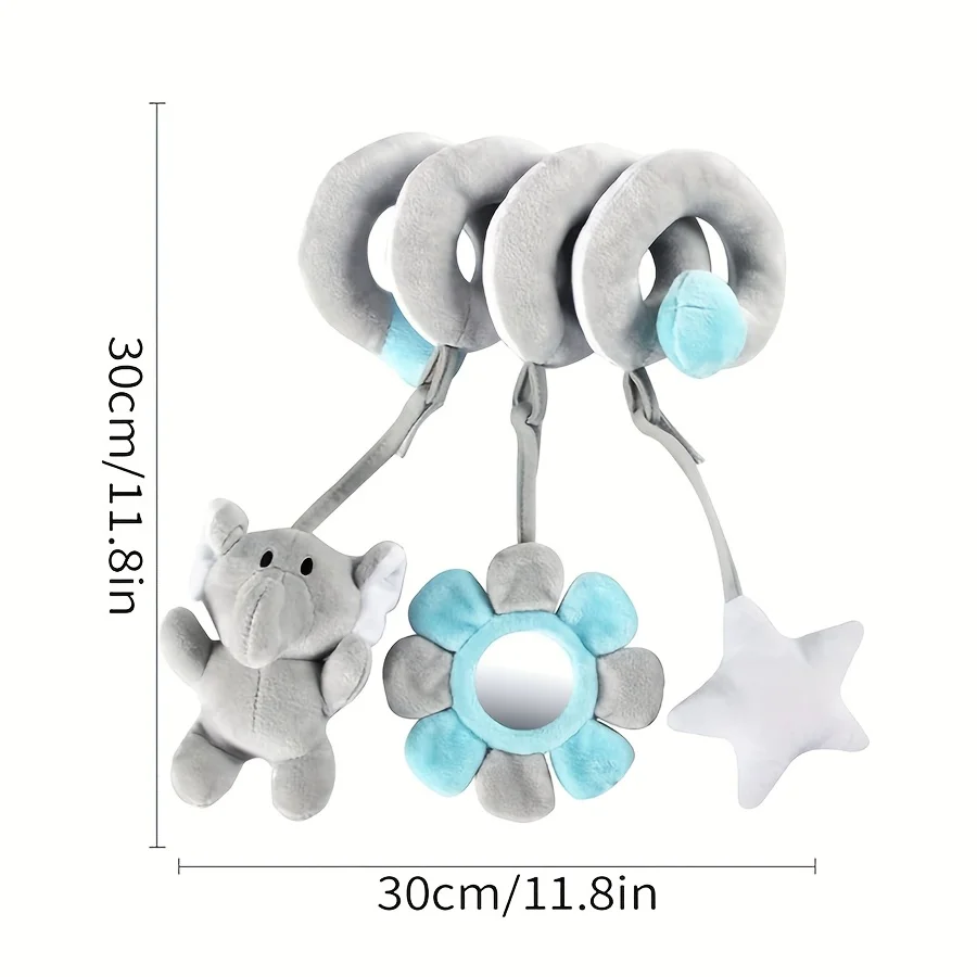 Children's Toy Stroller Hanging Elephant Spiral Plush  0-3  Toys Stroller Accessory,Cute Elephant Design