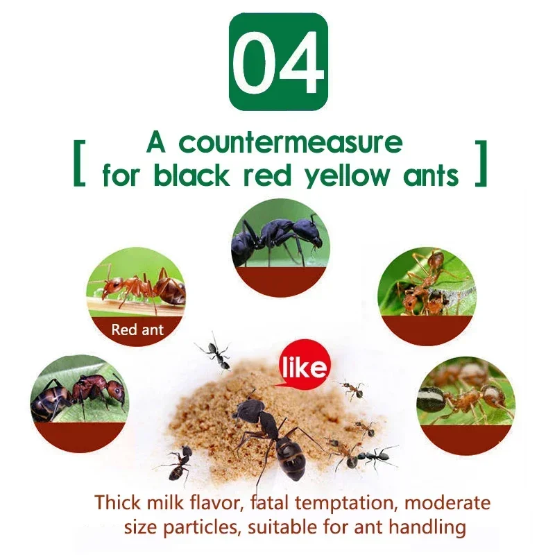 50 قطعة مسحوق طعم النمل القوي أصفر أسود أبيض Termites النمل المخدرات تأثيرات الطب تدمير عش النمل الطعم