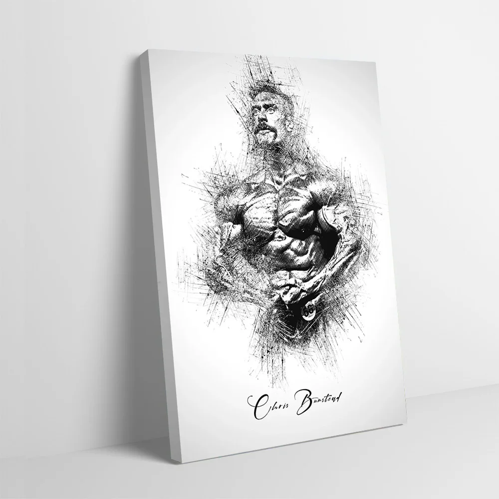 Chris Bumstead Bodybuilding Sketch Art Printing Poster Custom Pictures Wall Art Canvas Painting Gift for Room Decorations Mural