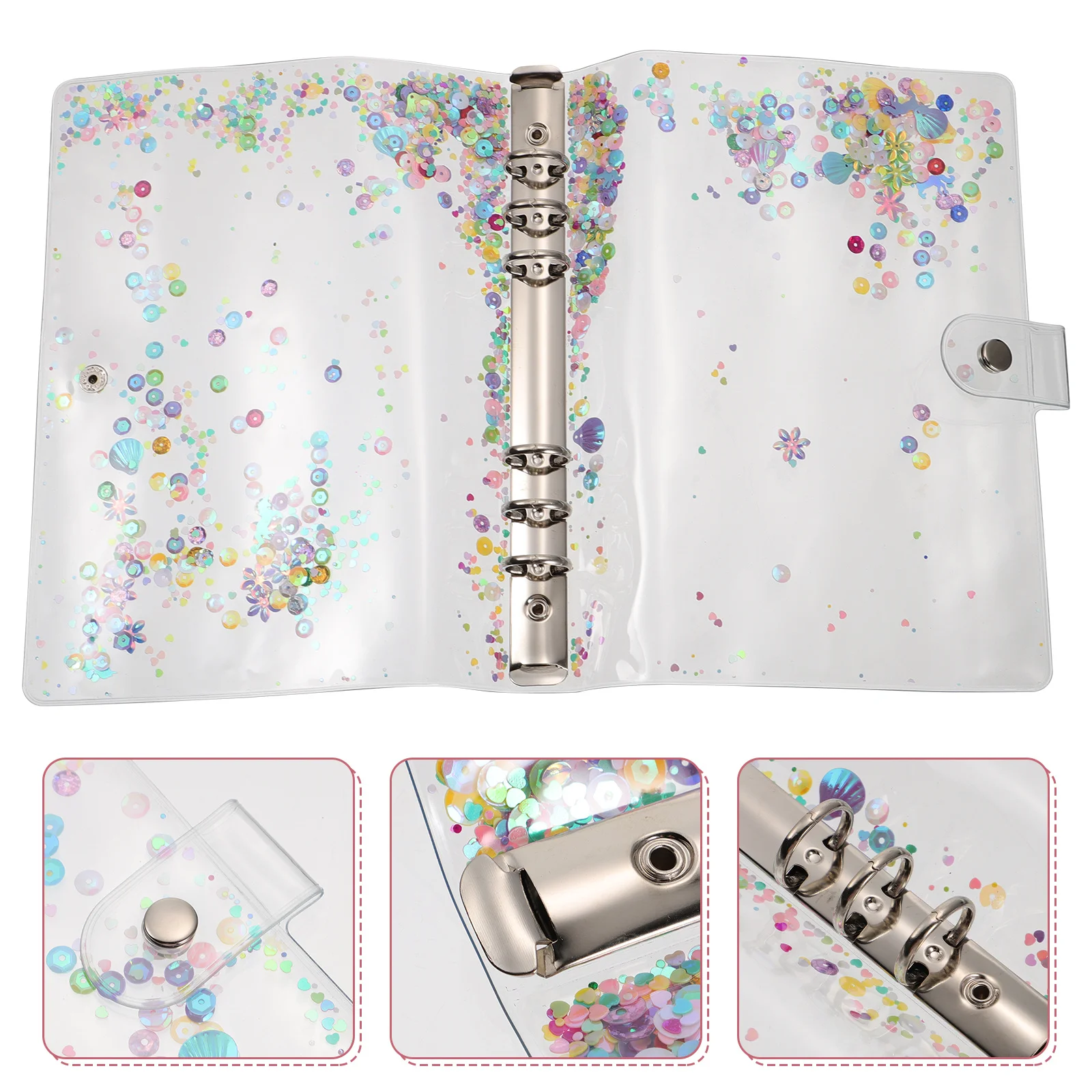 1Pcs PVC Notebook Cover Colorful Transparent Loose-Leaf Protector for Diary Business Handbook Waterproof Lightweight School