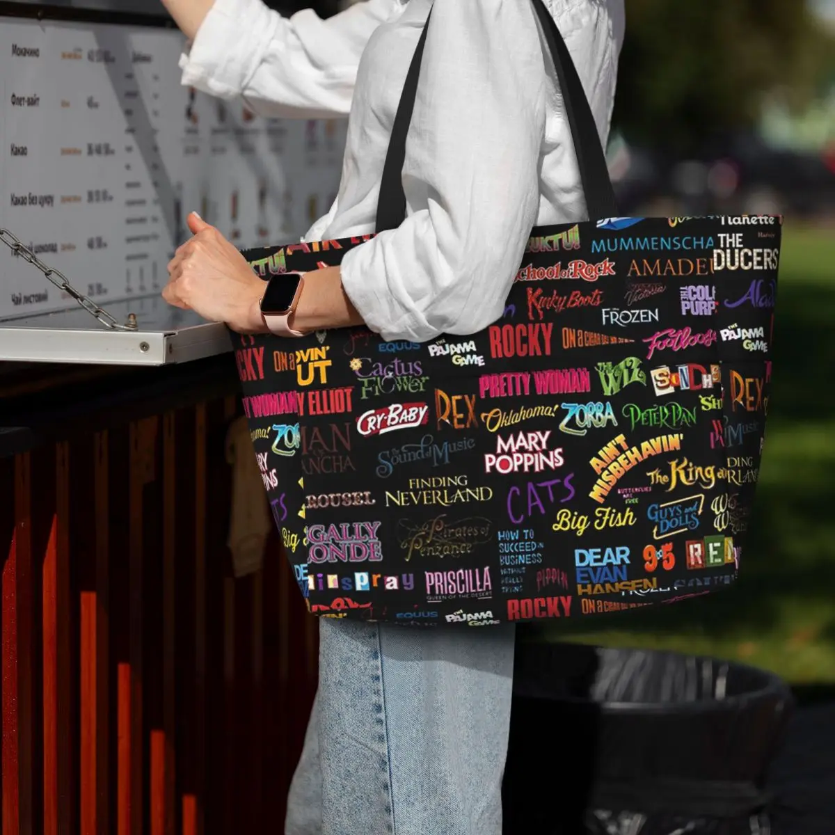 

Broadway Musicals Beach Tote Bag Sport Gym Yoga Duffle Large Tote Bag Women Travel Bag Fitness bag