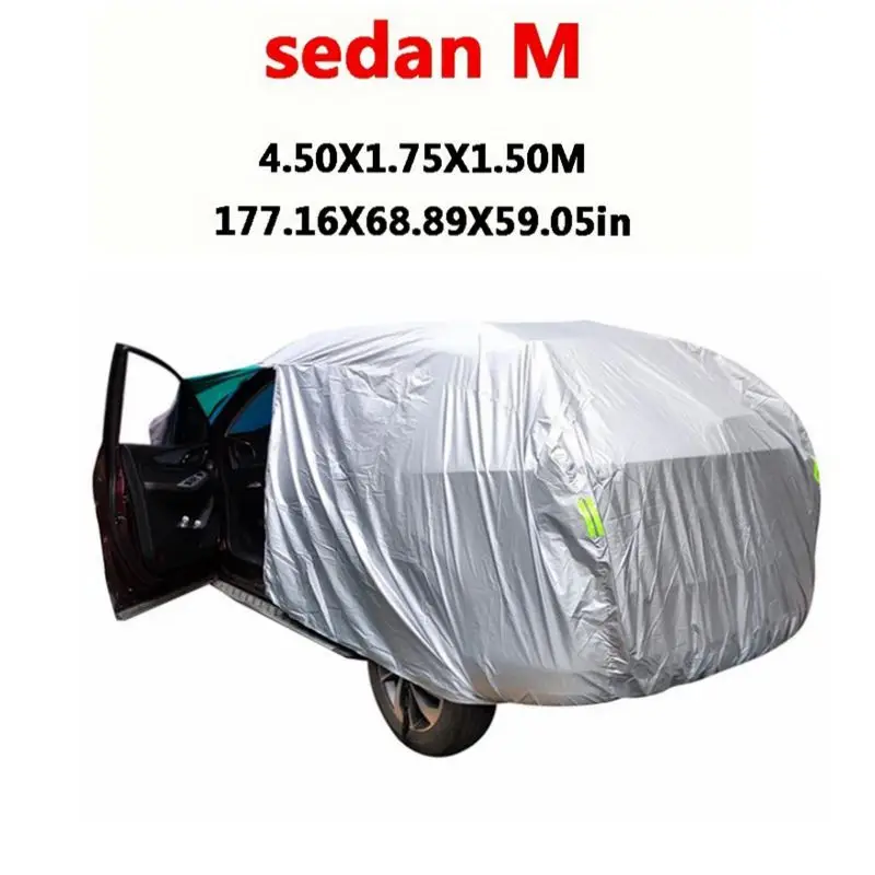 Universele Suv/Sedan Full Car Covers Buitenshuis Regen Sneeuw Bescherming Uv Auto Paraplu Zilver S-XXL Auto Case Cover