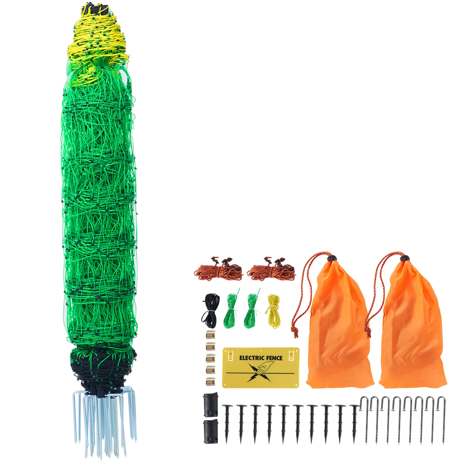 

SucceBuy Electric Fence Netting PE Net Fencing with Posts Double-Spiked Stakes Utility Portable Mesh for Goats Used in Backyards