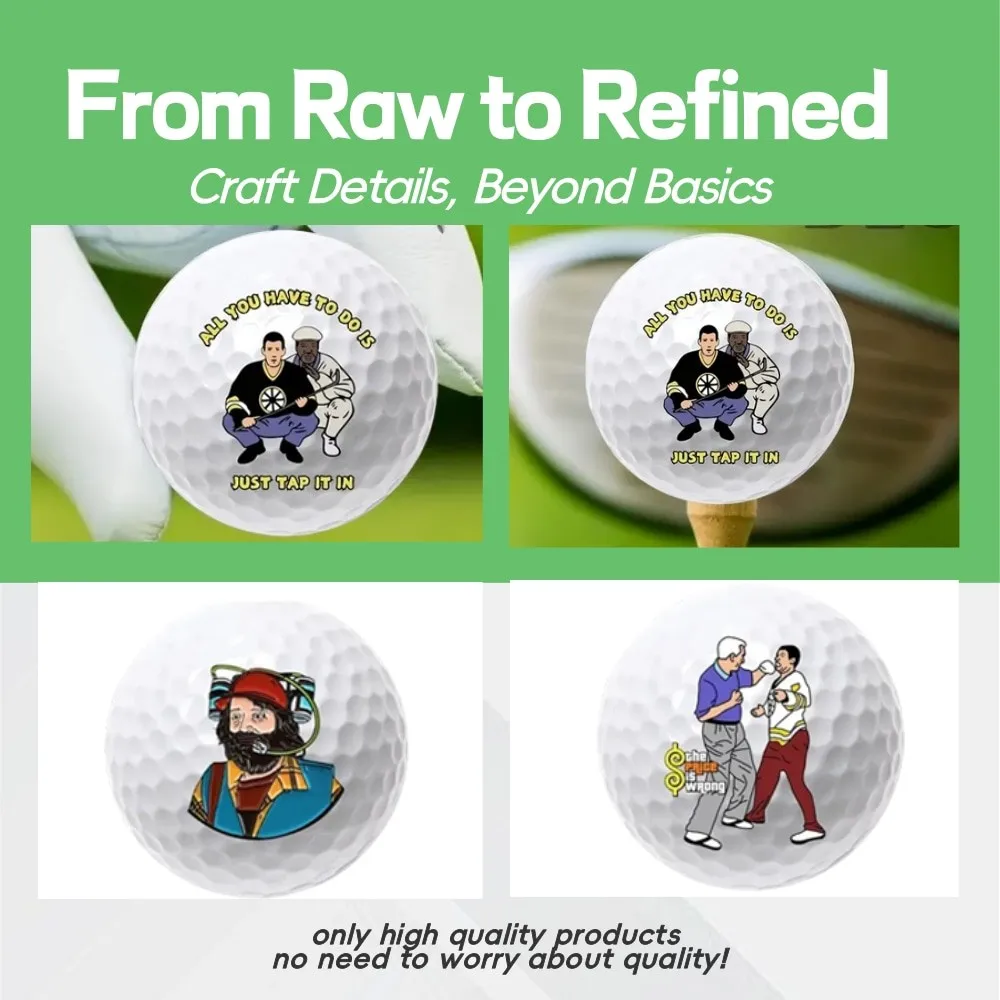 4 قطع من كرات الجولف بتصميم ممتع مكون من طبقتين وبطانة مطاطية للرجال هدية للاعبي الجولف للتدريب اليومي وإكسسوارات كرات الجولف