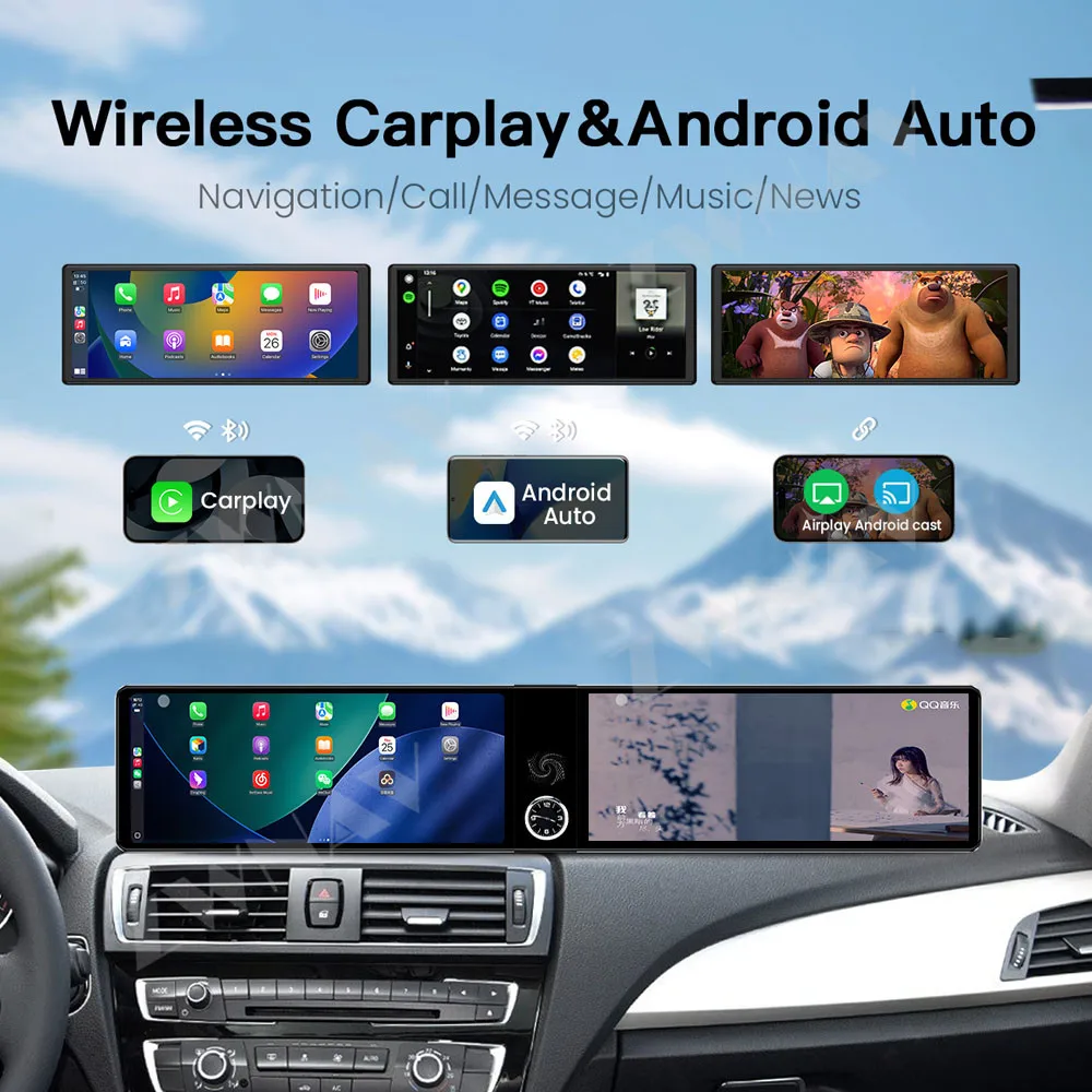 Car Radio Android 14 CarPlay 24.6 inch Touch Screen For BMW 1 Series 2013-2017 NBT GPS Navigation Multimedia Player Androidauto
