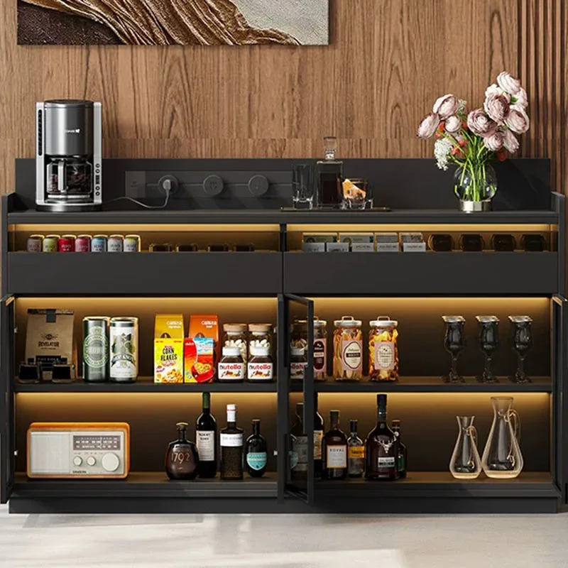 Luxury Wood Living Room Cabinets Display Decor Wine Mirror Living Room Cabinets Coffee House Container Vitrina Salon Furniture