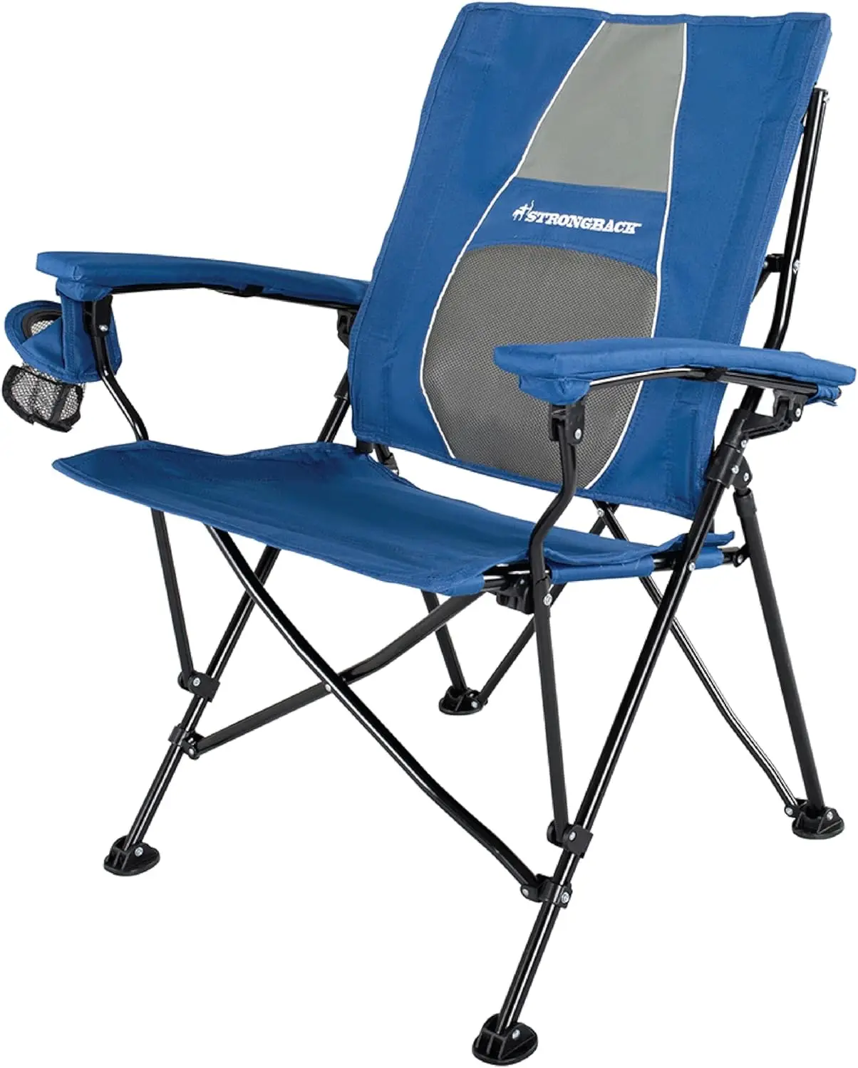 Elite 2.0 Adult Camping Chair with Lumbar Support and Carry Bag, Navy/Grey