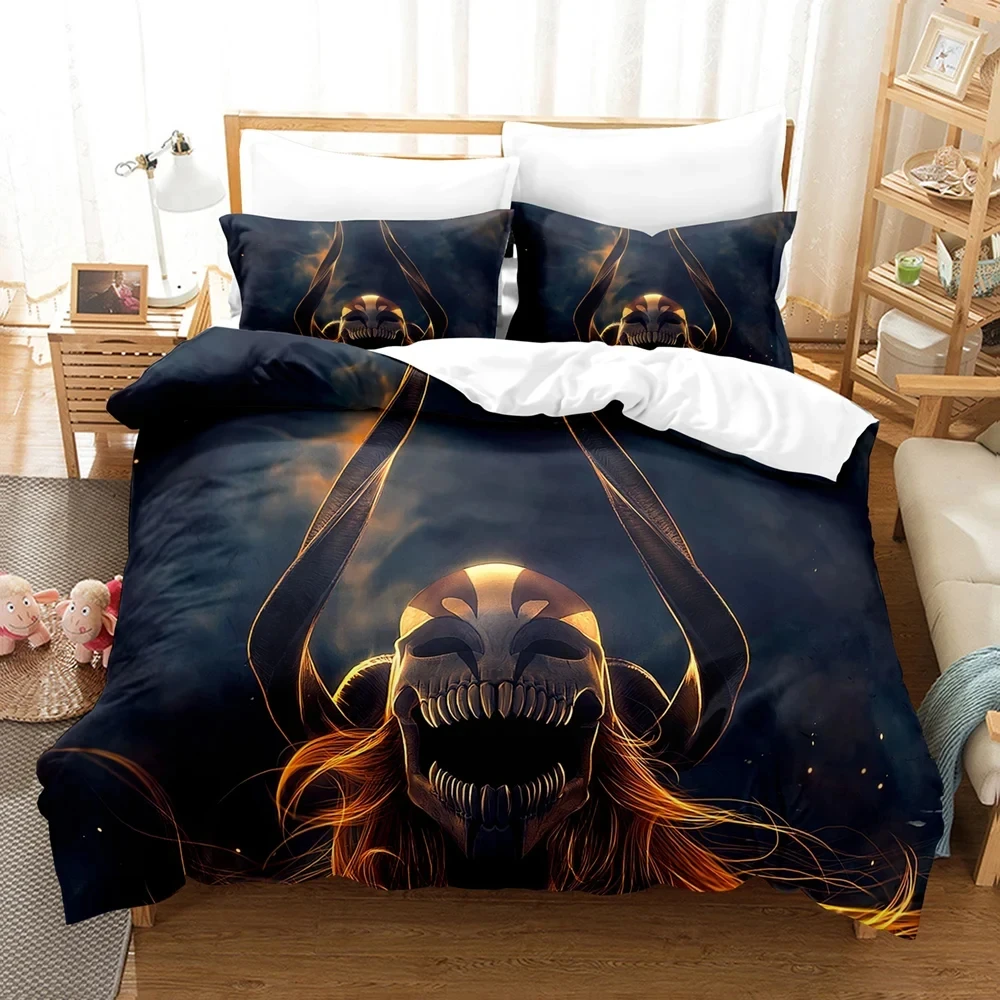 Anime Bleach Kurosaki Ichigo Bedding Set,Duvet Cover Bed Set Quilt Cover Pillowcase,King Queen Twin Size Boys Girls Adults