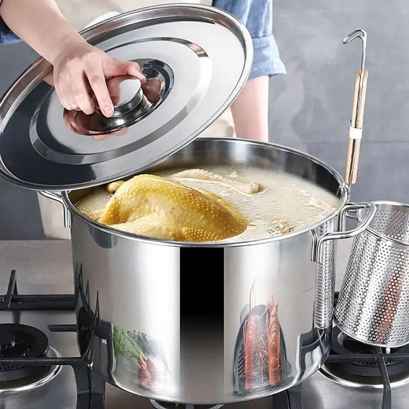 

3.5/6.2/10L Stock Pot Soup Pot Stainless Steel Soup Bucket Cooking Pot Steamer Cookware Stew Pot Canning Pot Sauce Pot With Lid